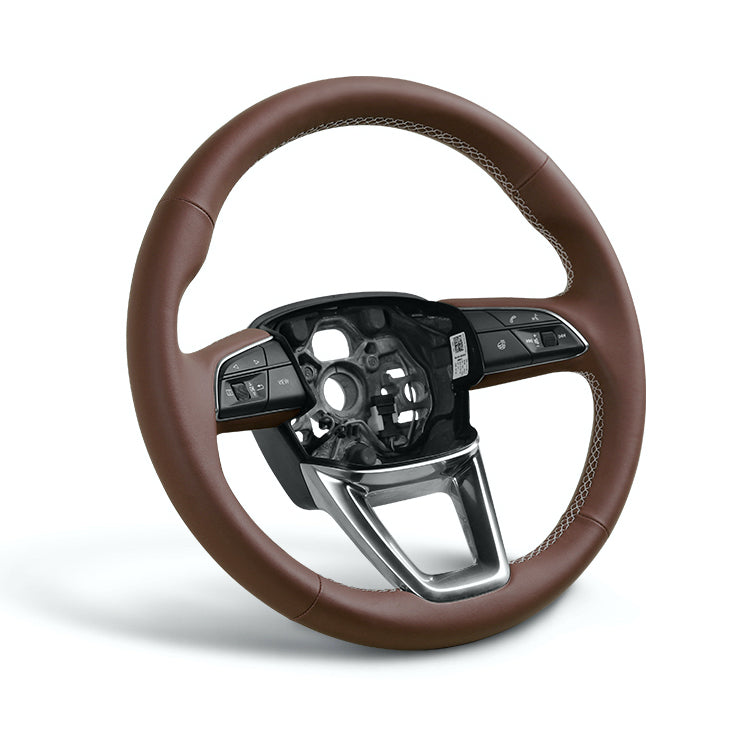 AUTOSW-1000 Custom Cowhide Steering Wheel, For All Vehicles - Coffee