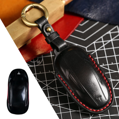 Tesla 3D Cowhide Key Cover