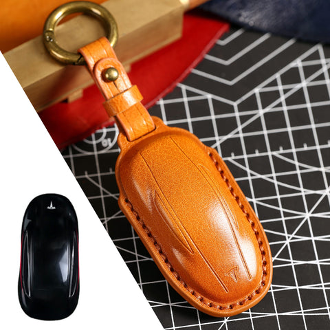 Tesla 3D Cowhide Key Cover